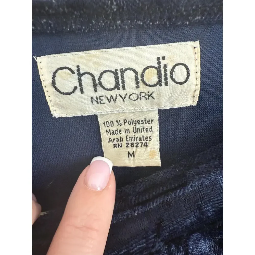 90's vintage navy crushed velvet crop top MEDIUM